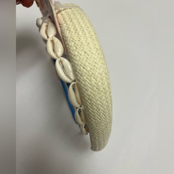 NWT ⚜️🐚⚜️ Pink Linen sea shells Hair Headband set of 2 - Picture 5 of 5